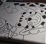 15×15 cm Canvas Board with Brush and Paints - Image 2